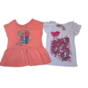 Garanimals Young Hearts Bundle Lot Girls 5 5T tops Orange Pink White Heart